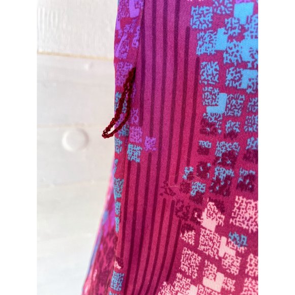 Vintage 1970s Womens Blouse Pink Purple Abstract Print - Picture 10 of 14